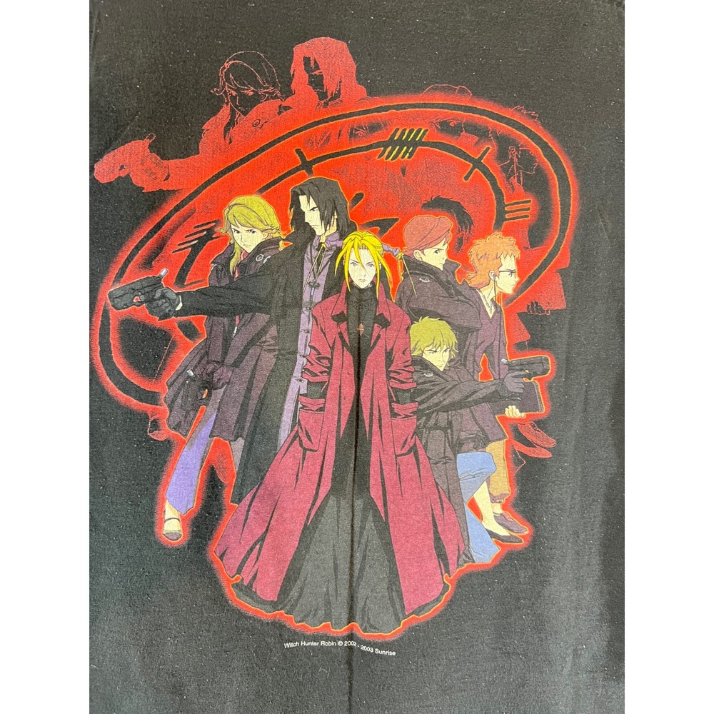 Vintage 2002 Witch Hunter Robin Anime T Shirt XL Delta Sunrise Y2K Graphic